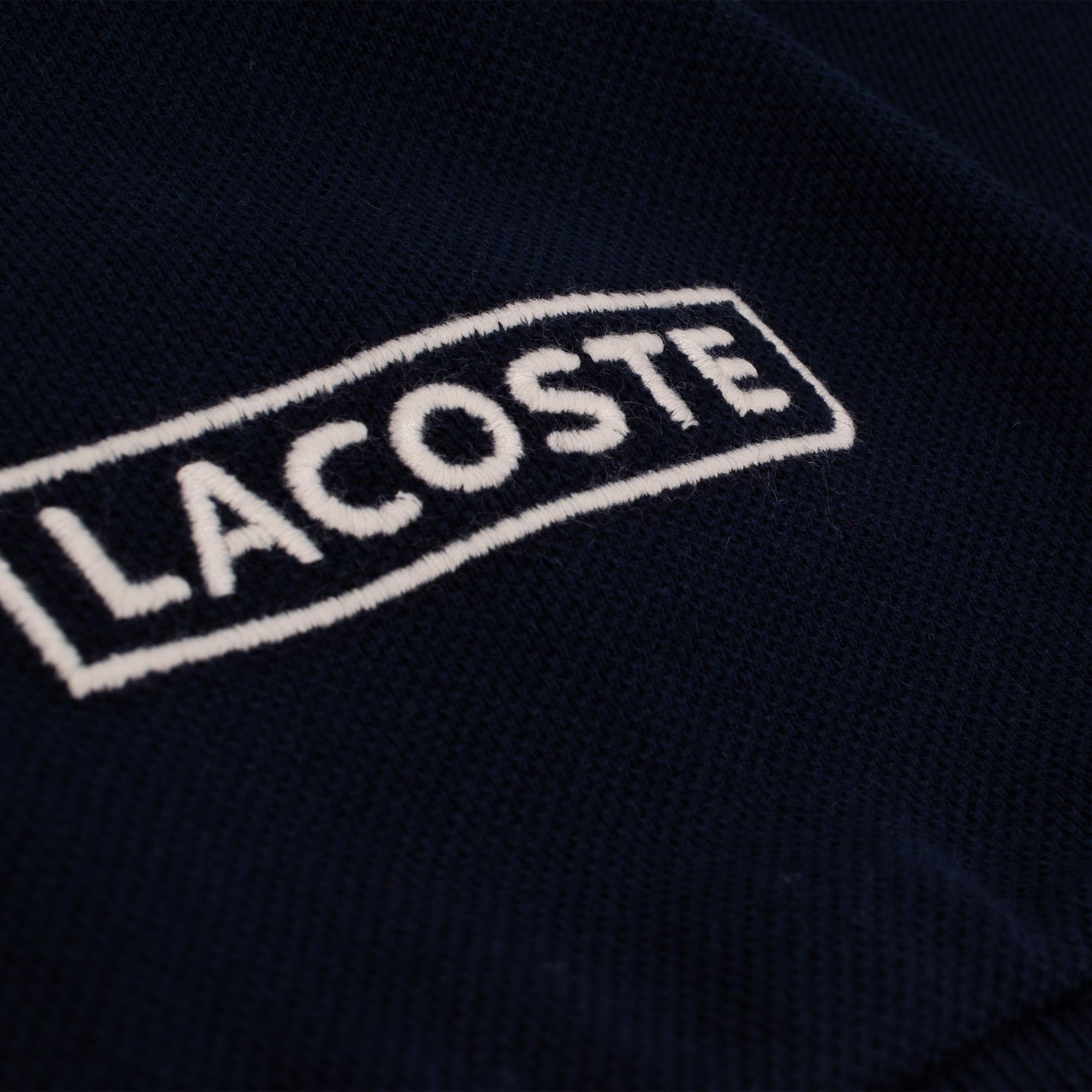 Lacoste Mens Contrast Band Paris Polo Shirt Navy